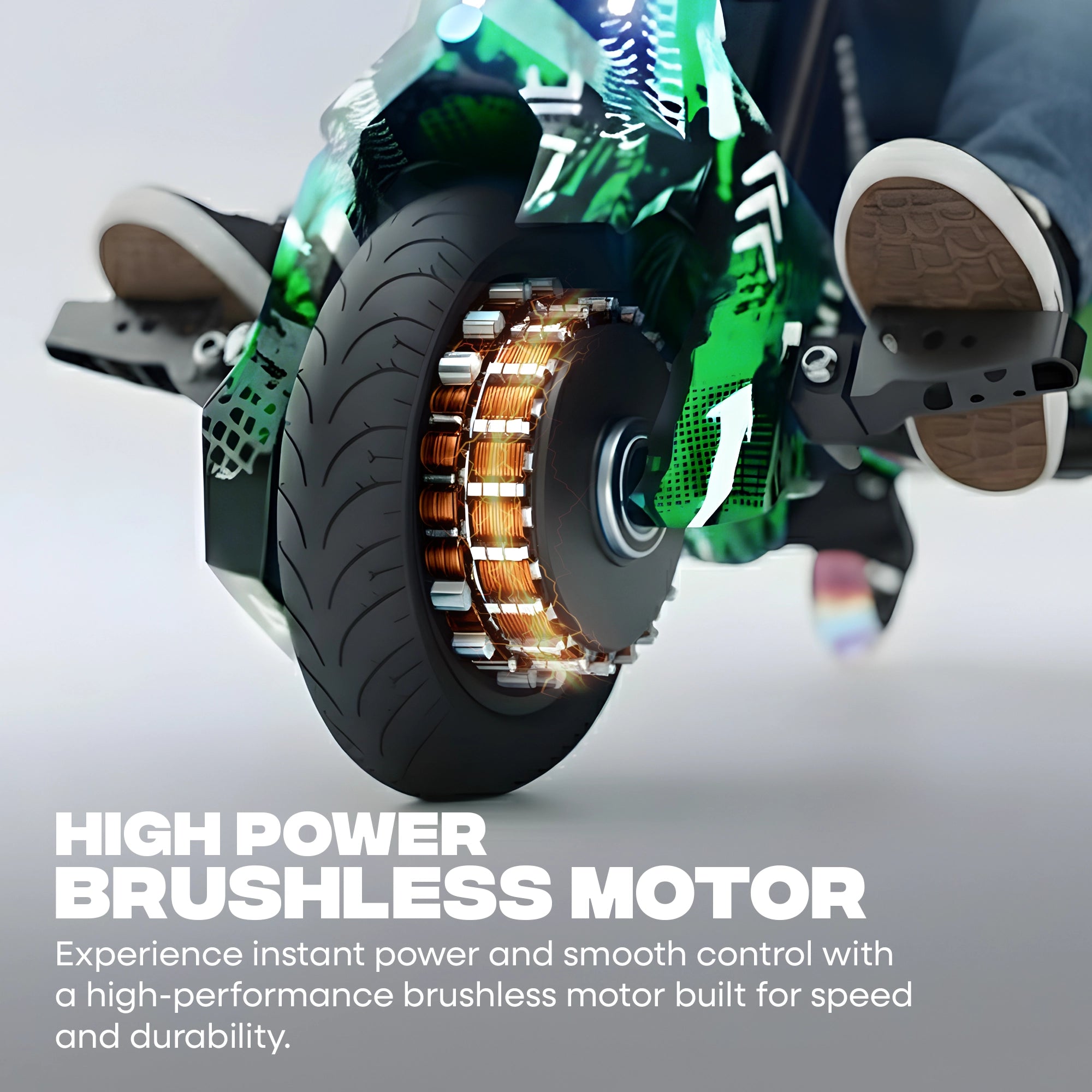 TYGATEC T9 3 WHEEL ELECTRIC 360 DRIFTER FOR KIDS AND ADULTS WITH LED LIGHT AND BLUETOOTH (Extreme Green color)