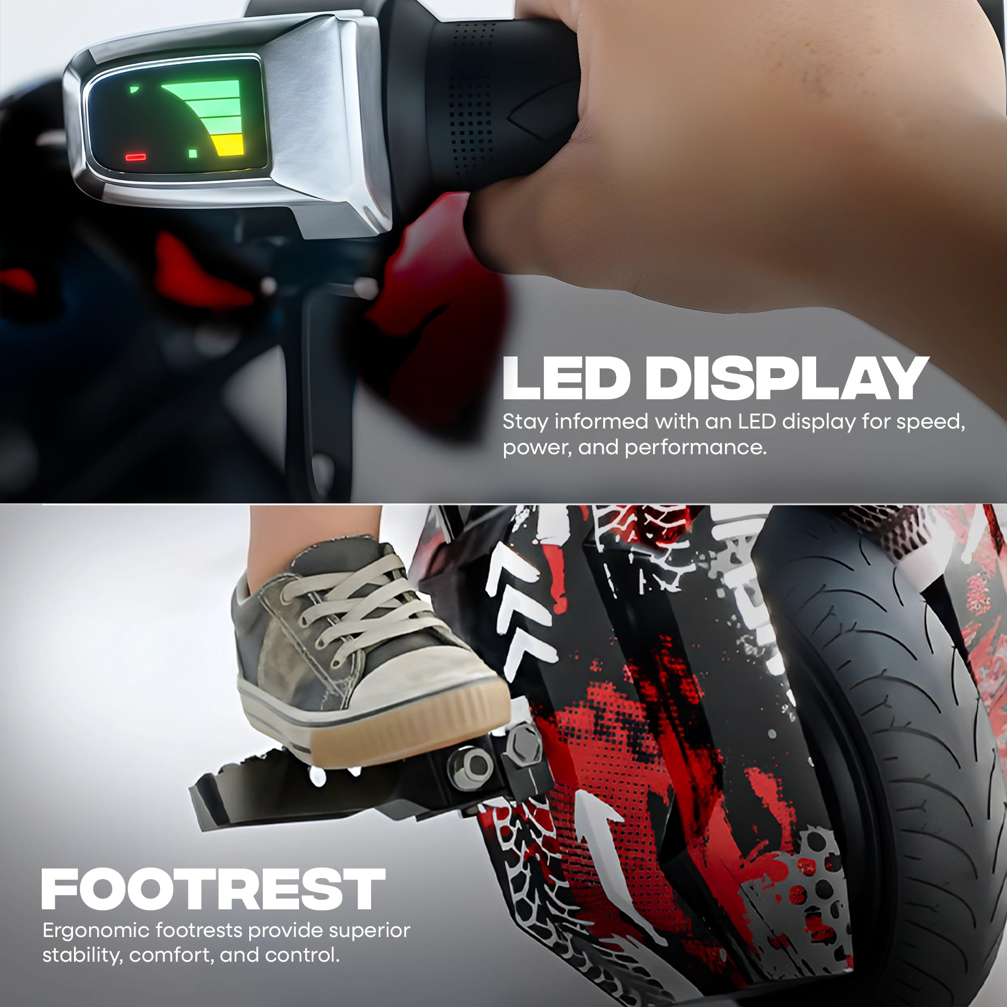 TYGATEC T9 3 WHEEL ELECTRIC 360 DRIFT SCOOTER FOR KIDS AND ADULTS WITH LED LIGHT AND BLUETOOTH (Extreme Red color)