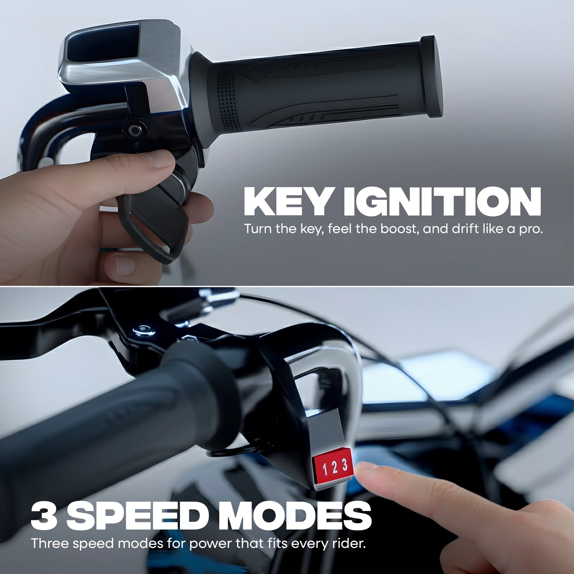 TYGATEC T9 3 WHEEL ELECTRIC 360 DRIFT SCOOTER FOR KIDS AND ADULTS WITH LED LIGHT AND BLUETOOTH (Extreme Blue color)