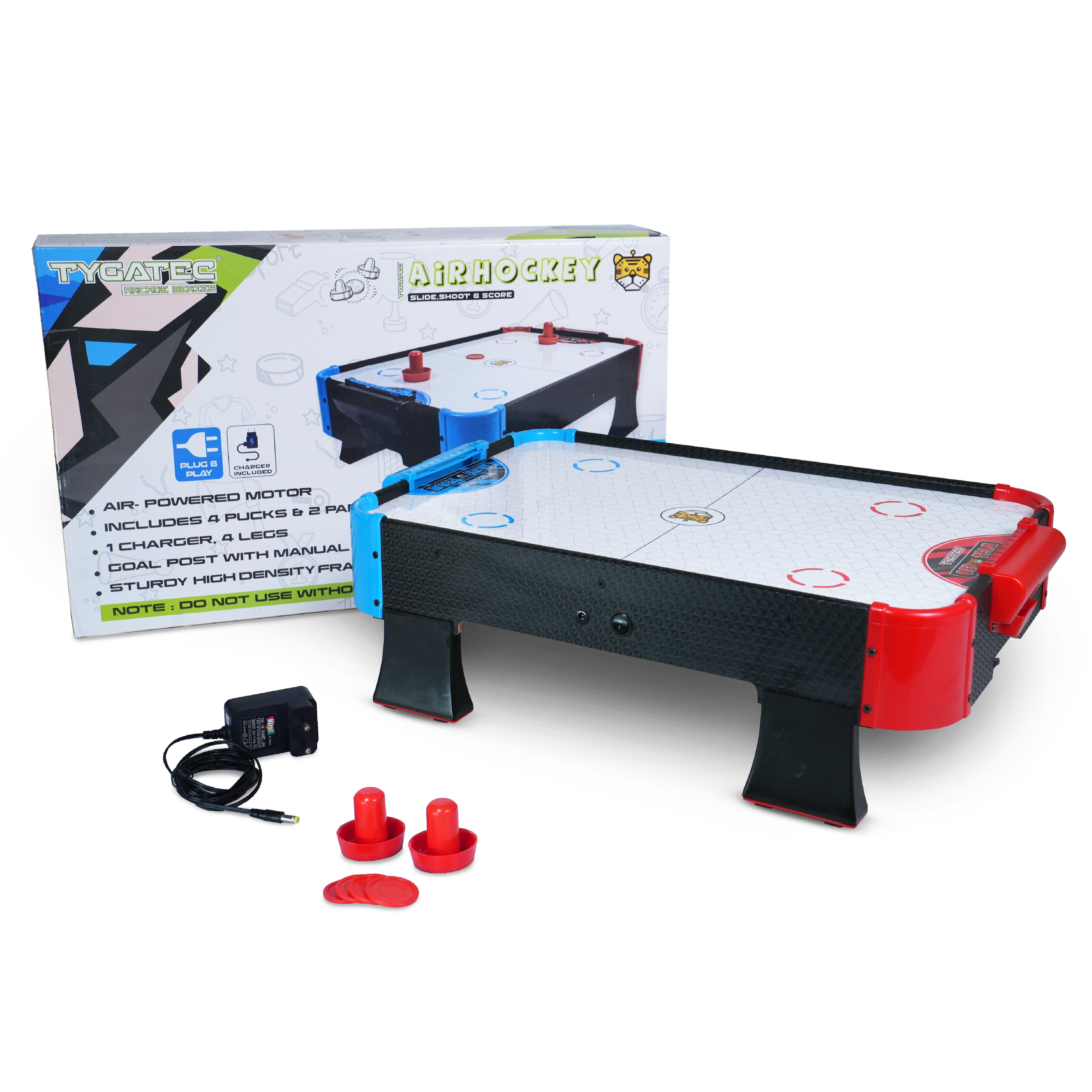 TYGATEC- Air Hockey Table Top Indoor Game for Kids with Score Counter | Gift for Children Ages 3+