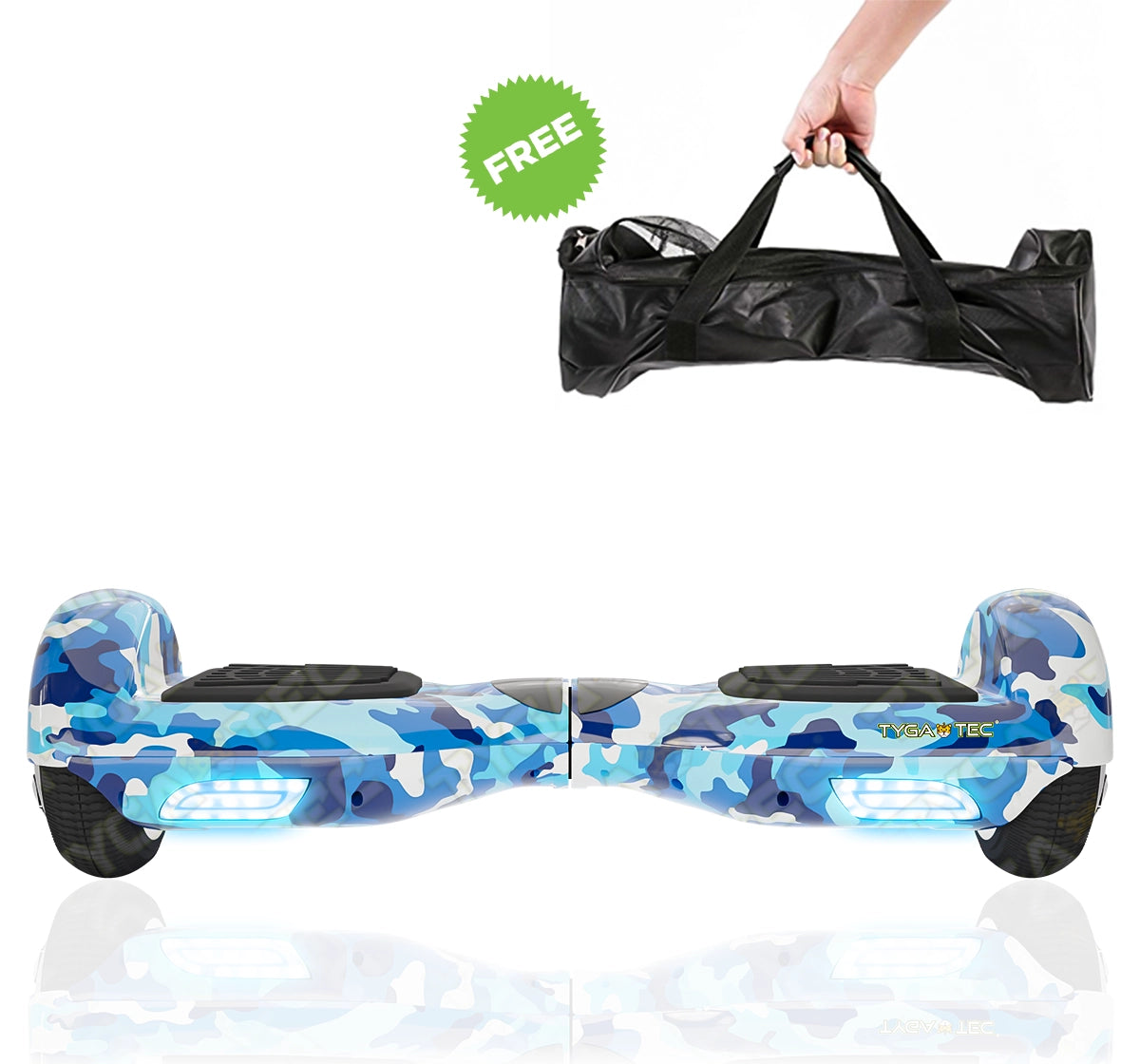 Tygatec T1 ECO - Self Balancing Electric Hoverboard (Military Blue)