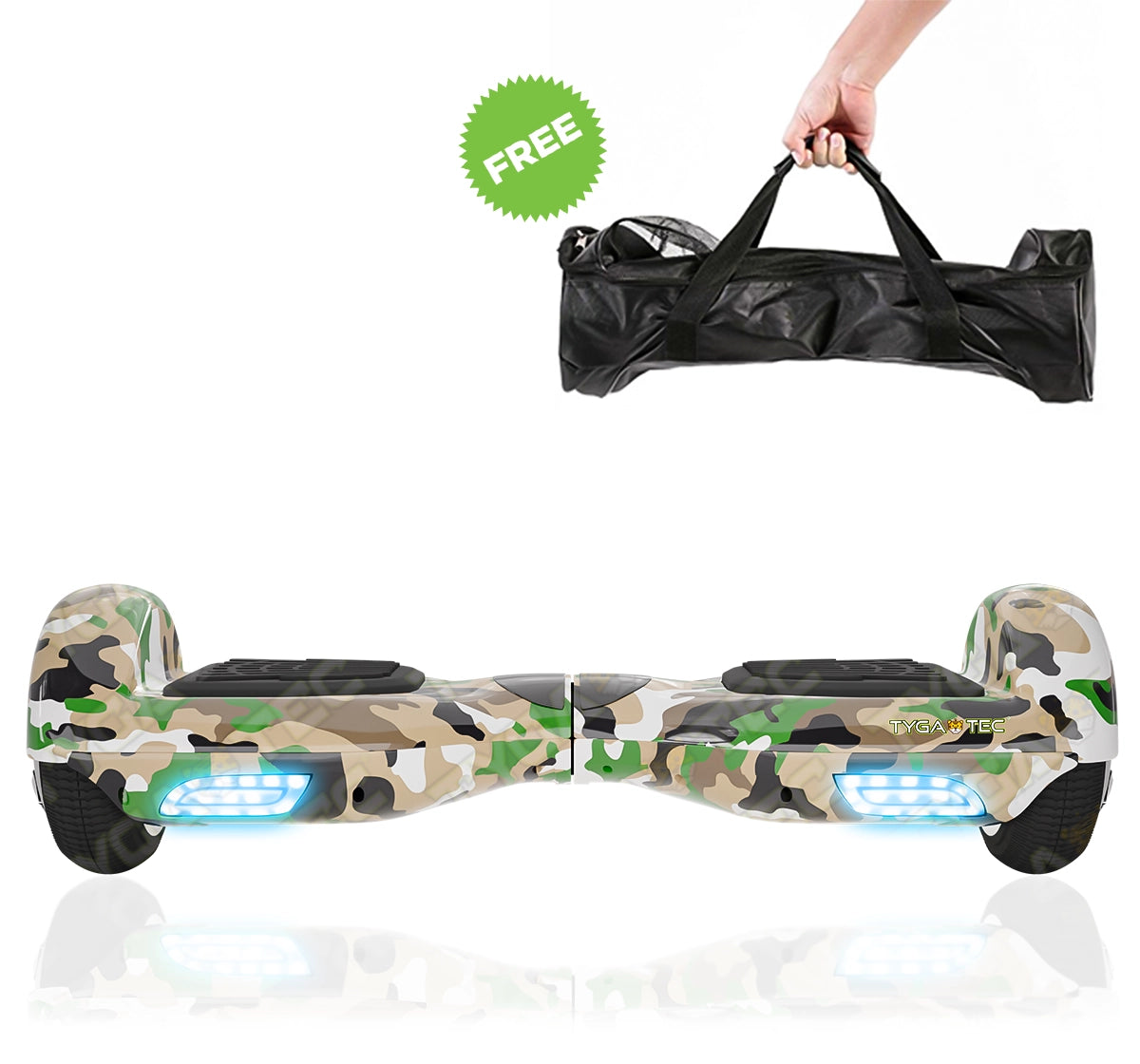 Tygatec T1 ECO - Self Balancing Electric Hoverboard (Military green)