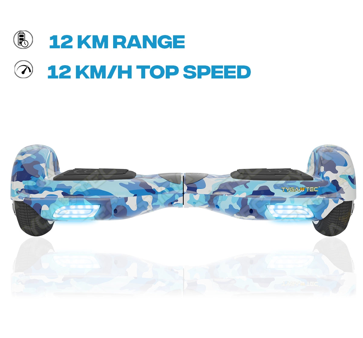 Tygatec T1 ECO - Self Balancing Electric Hoverboard (Military Blue)