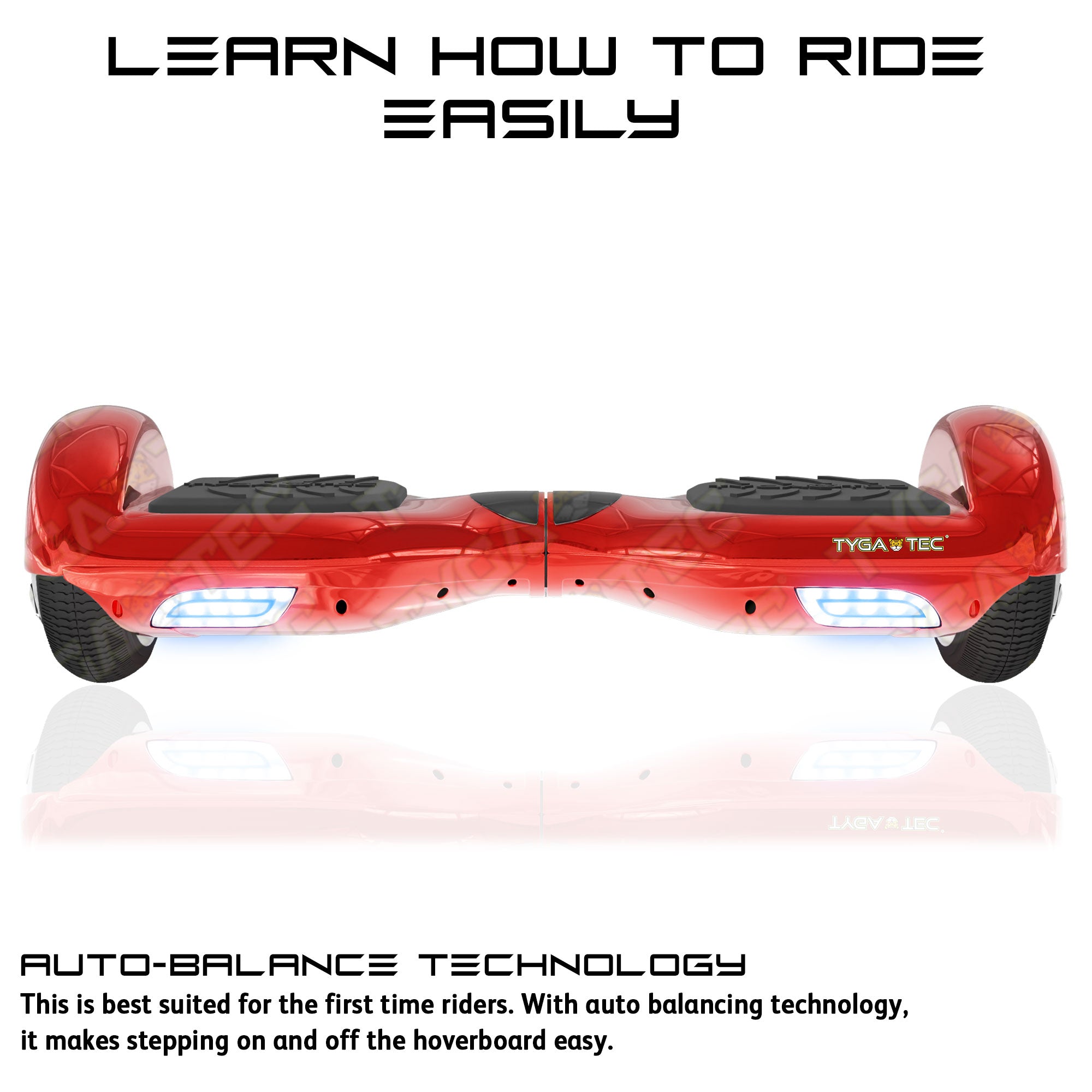 TYGATEC T2 + Auto Balancing Hoverboard App Connectivity - Red