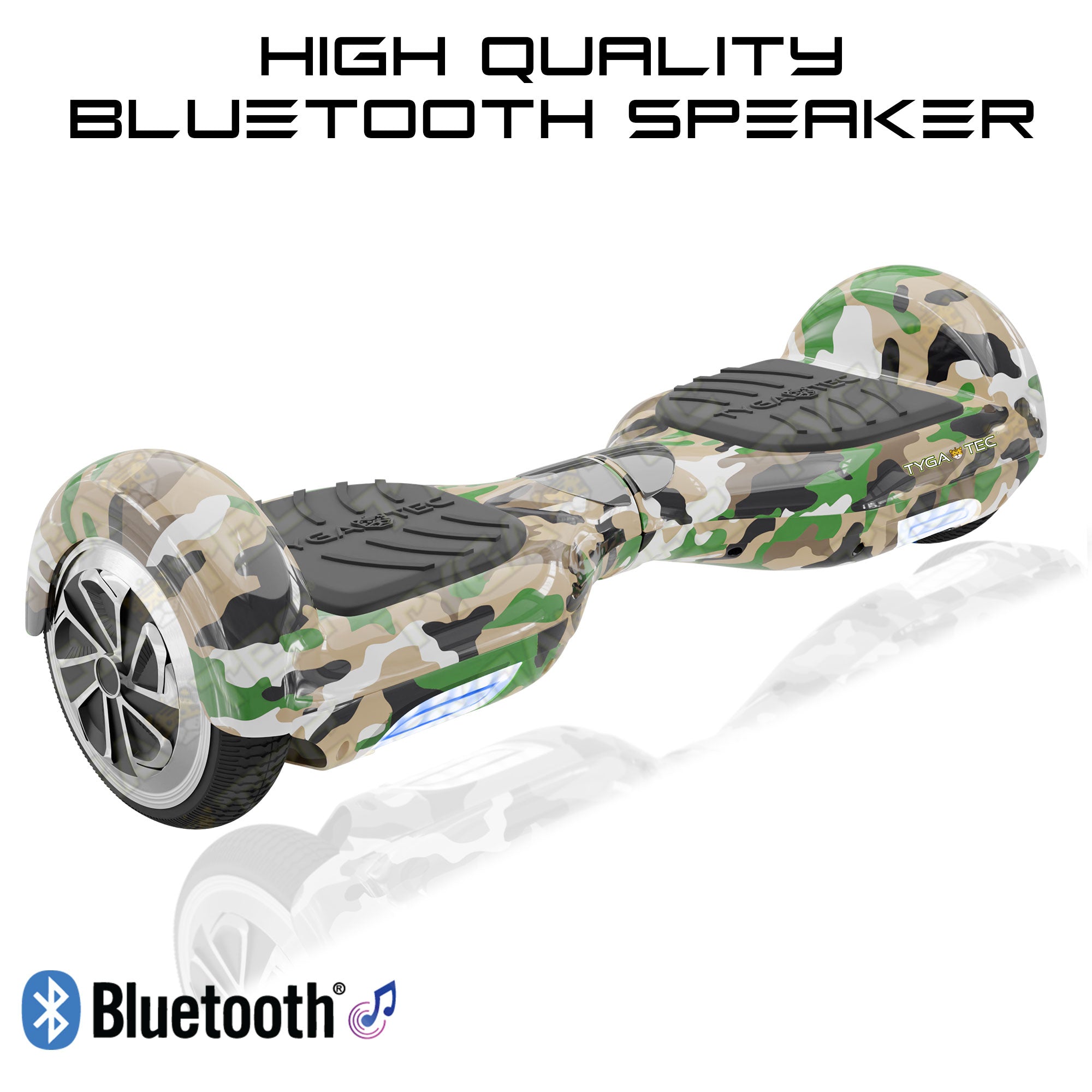 TYGATEC T2 + Auto Balancing Hoverboard App Connectivity - Military Green