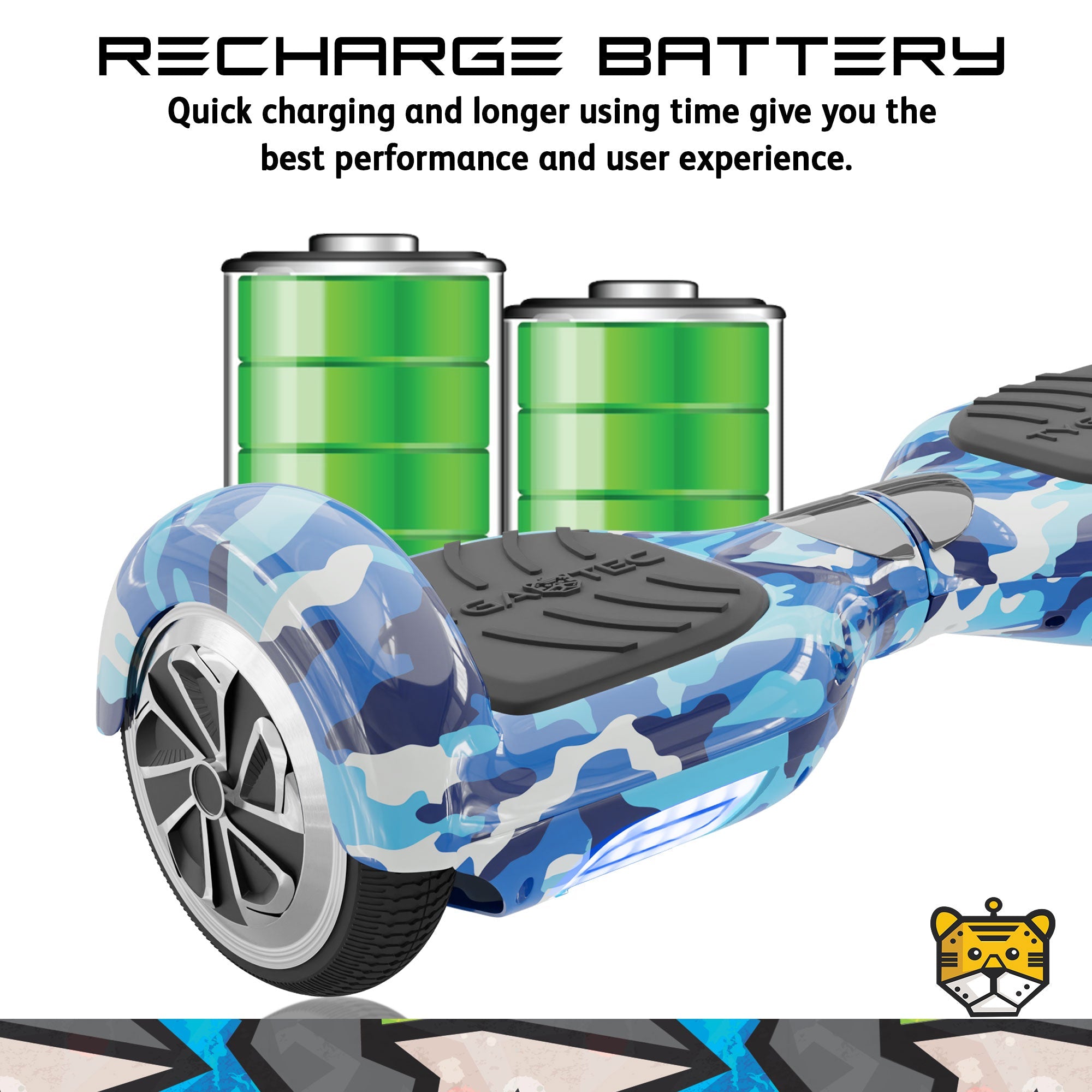 TYGATEC T2 Auto Balancing Hoverboard - Military Blue