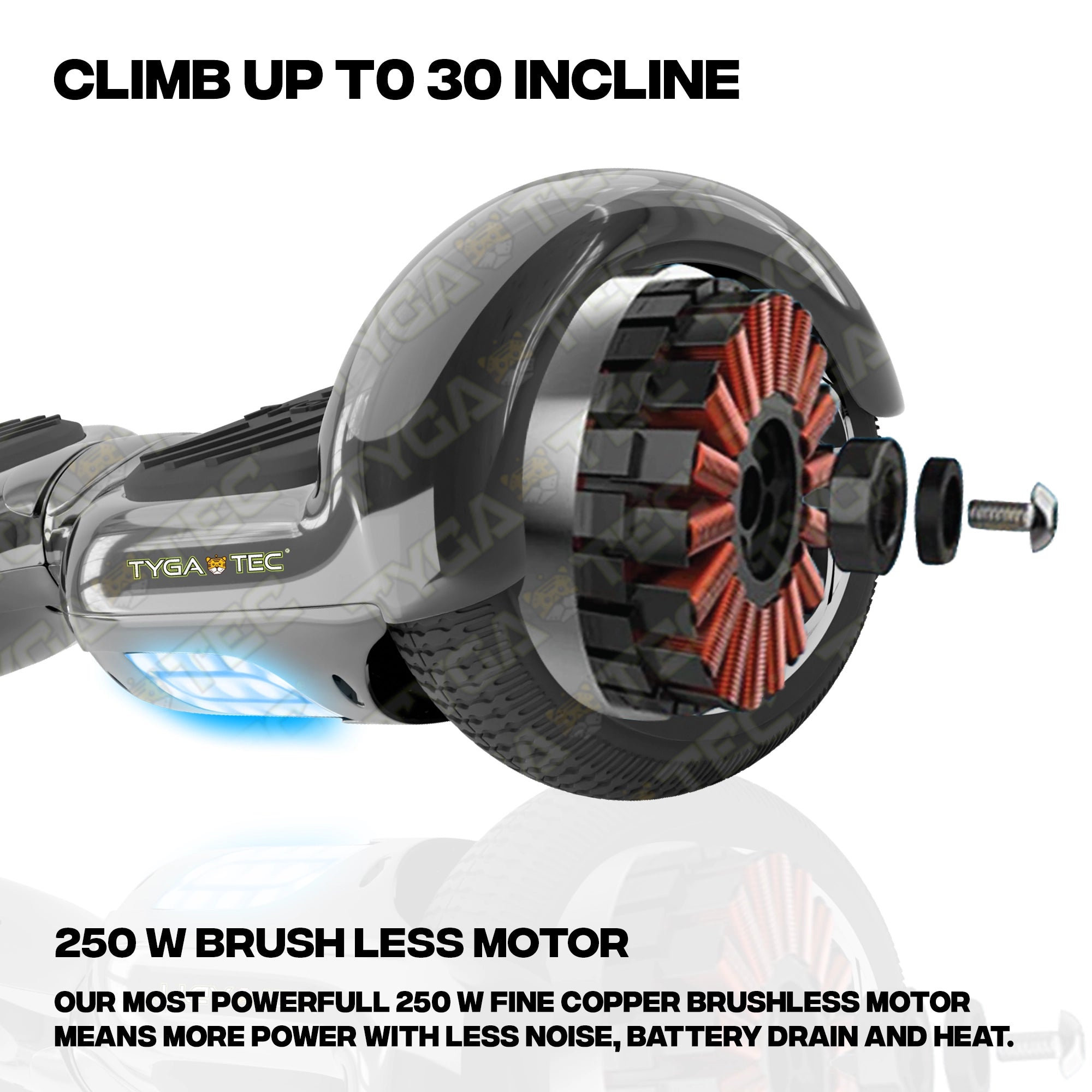 TYGATEC T2 + Auto Balancing Hoverboard App Connectivity - Black