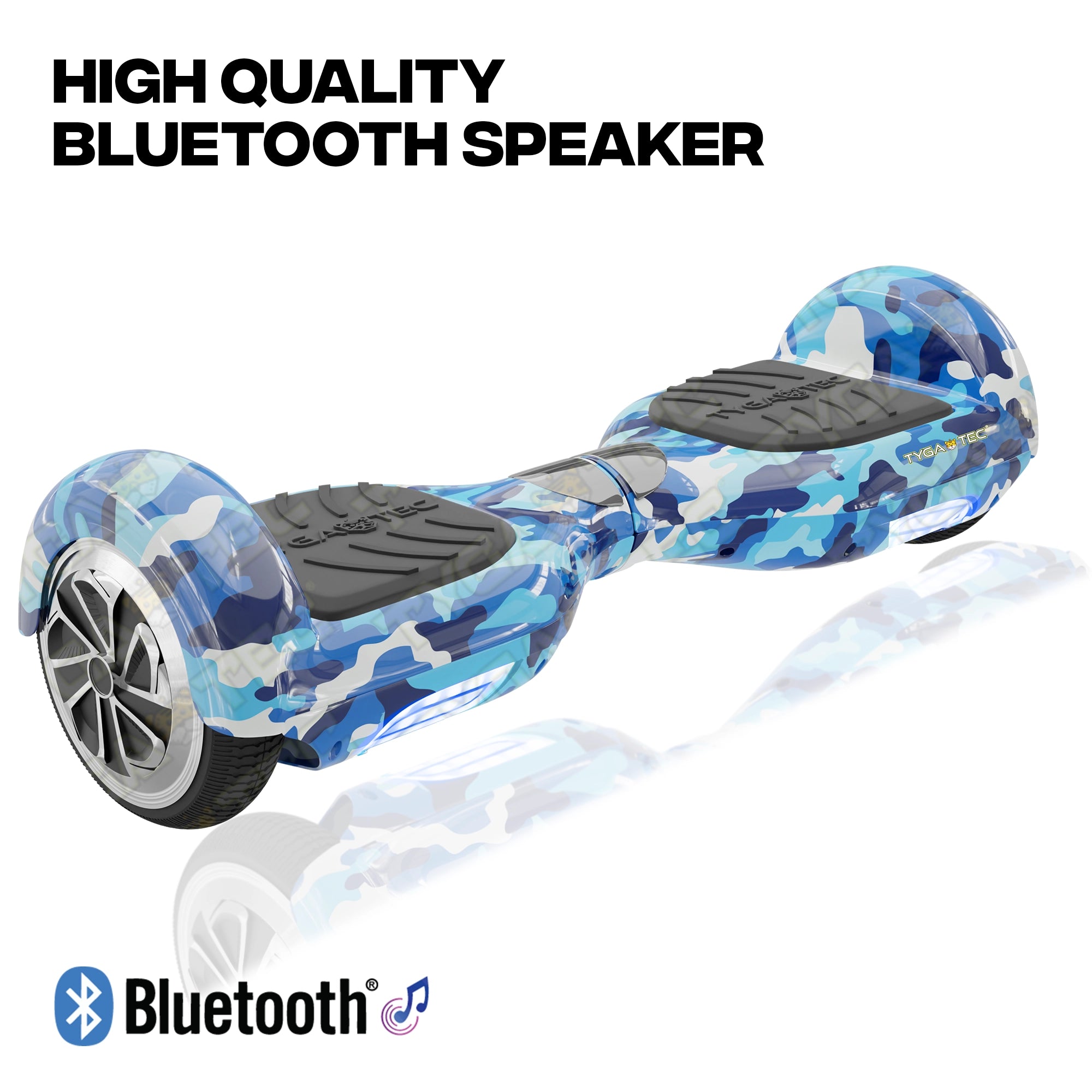TYGATEC T2 + Auto Balancing Hoverboard App Connectivity - Military Blue