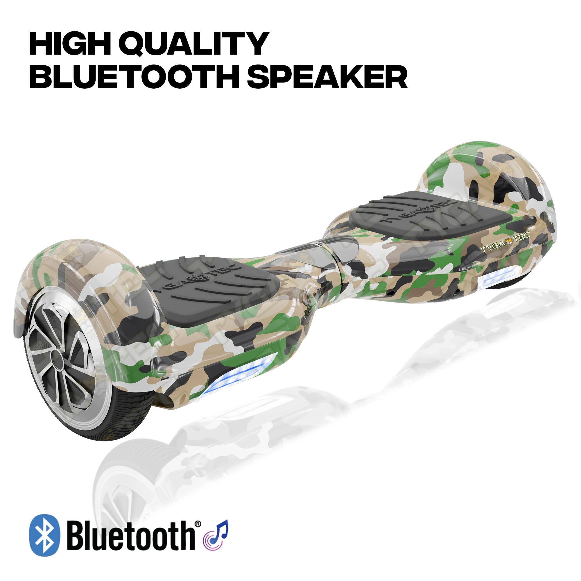 TYGATEC T2 + Auto Balancing Hoverboard App Connectivity - Military Green