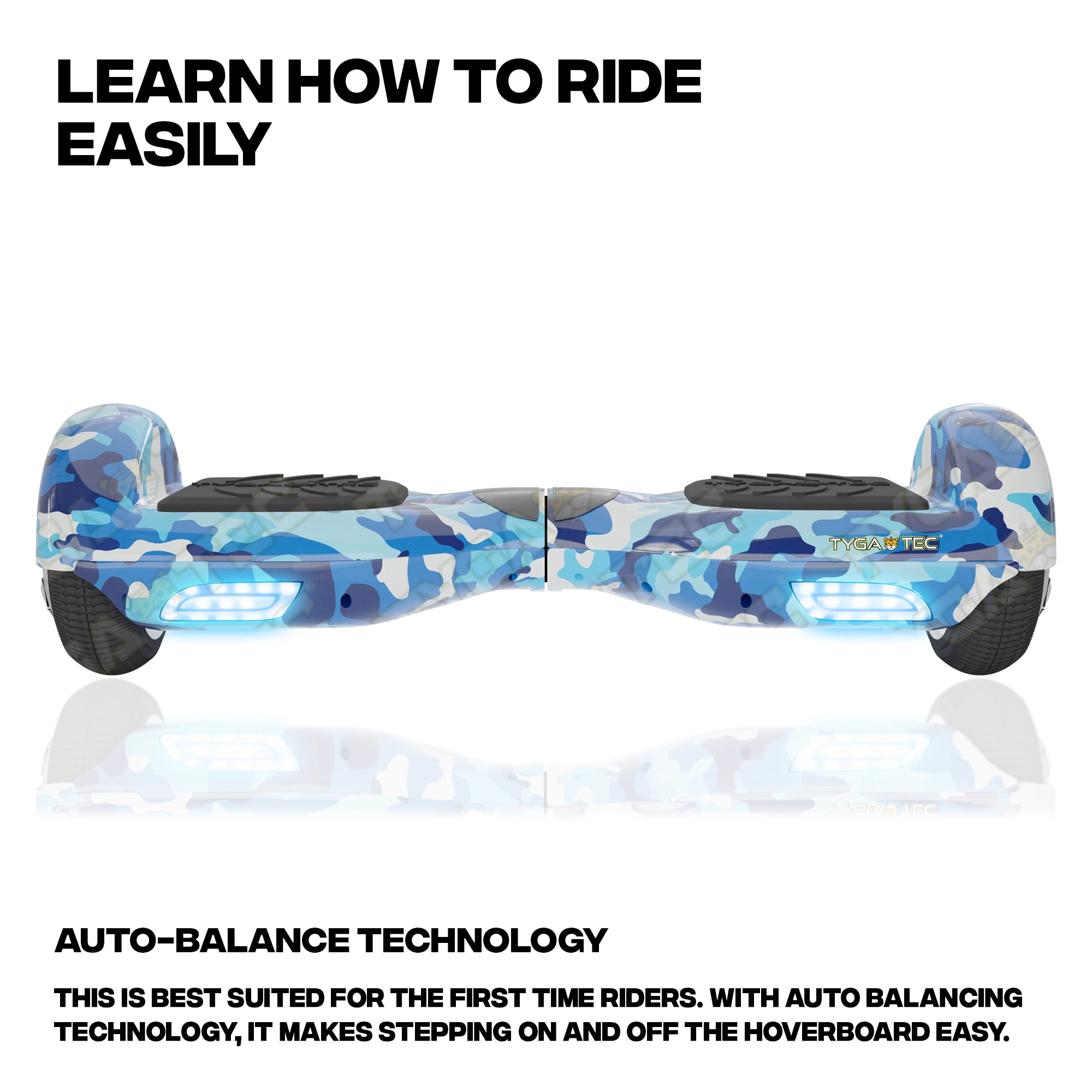 TYGATEC T2 + Auto Balancing Hoverboard App Connectivity - Military Blue