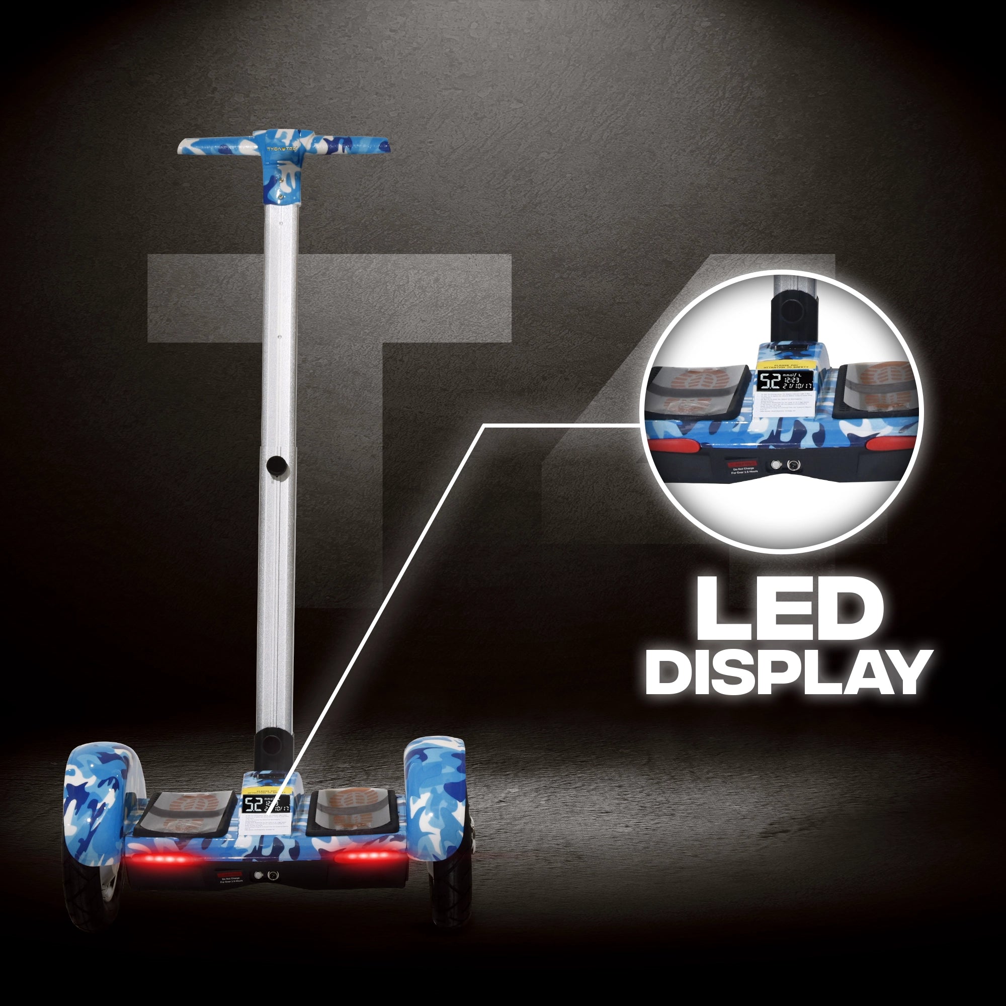 TYGATEC T4 Self Balancing Hoverboard with Handle (Military Blue)