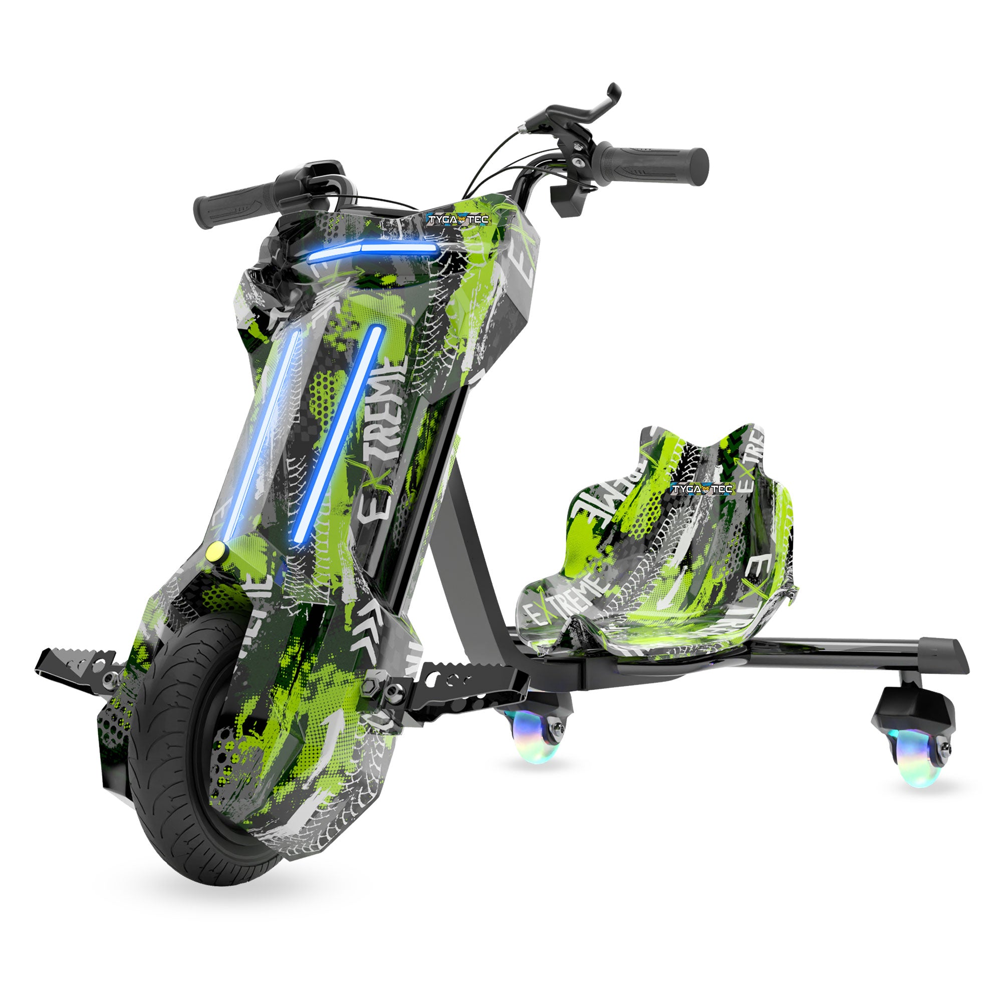 TYGATEC T9 3 WHEEL ELECTRIC 360 DRIFTER FOR KIDS AND ADULTS WITH LED LIGHT AND BLUETOOTH (Extreme Green color)