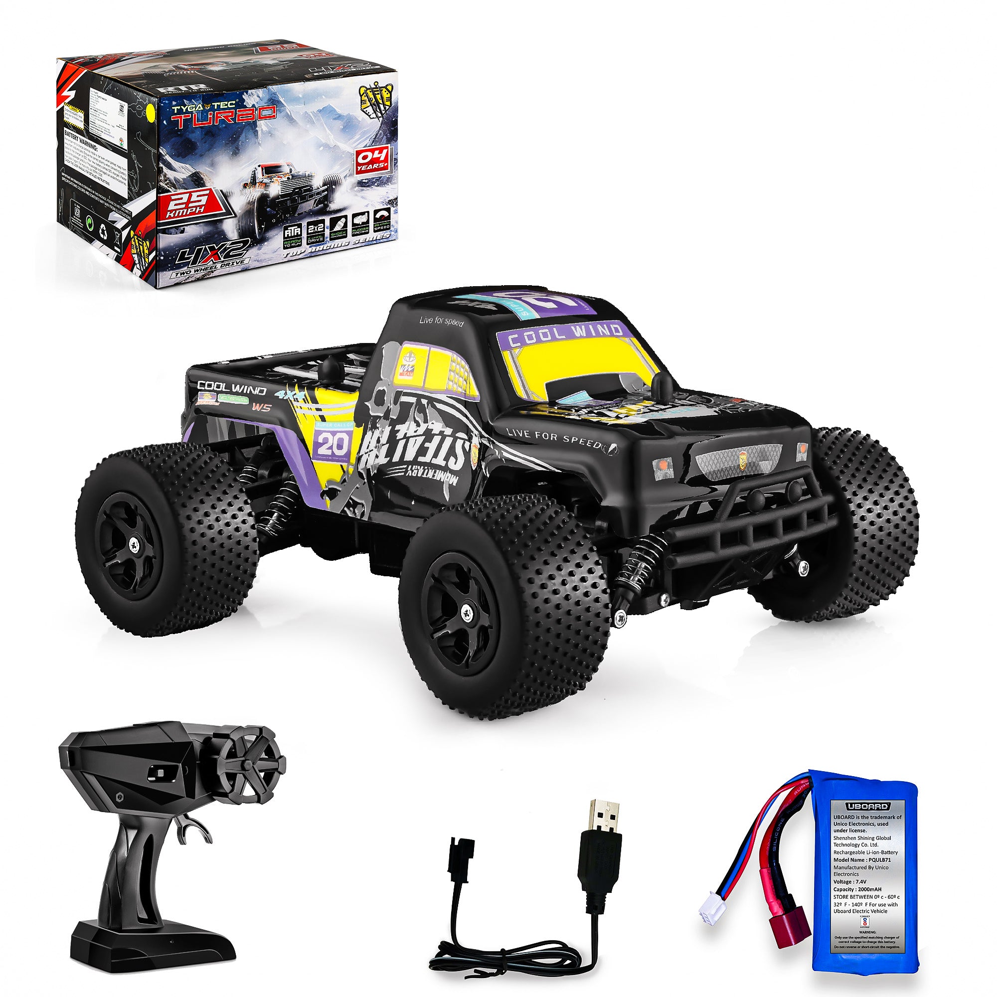 Tygatec - Turbo Mini Ultra high Speed RC Car (Yellow)