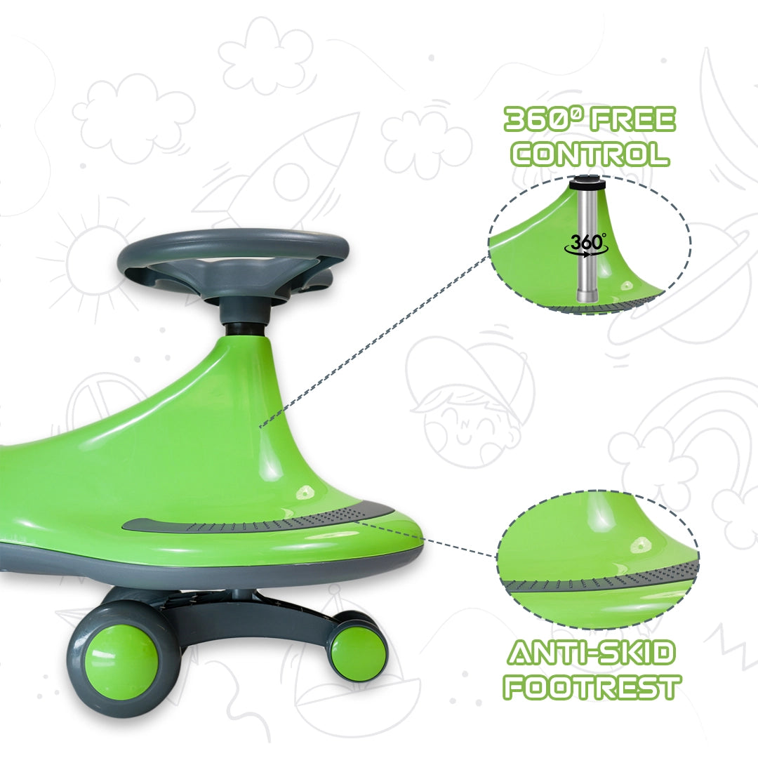 Tygatec Ride On Swing Car for Kids ( Green Color )