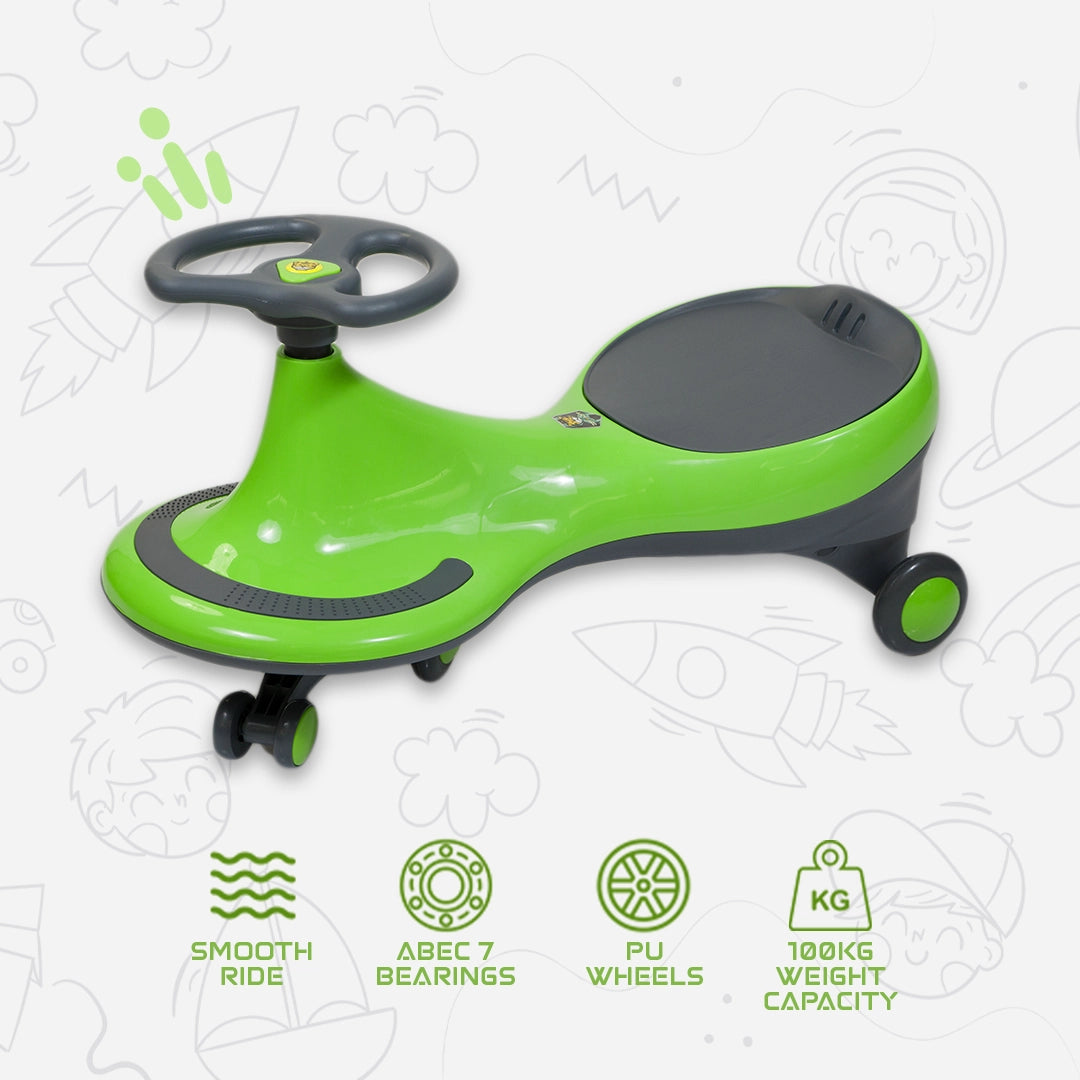 Tygatec Ride On Swing Car for Kids ( Green Color )