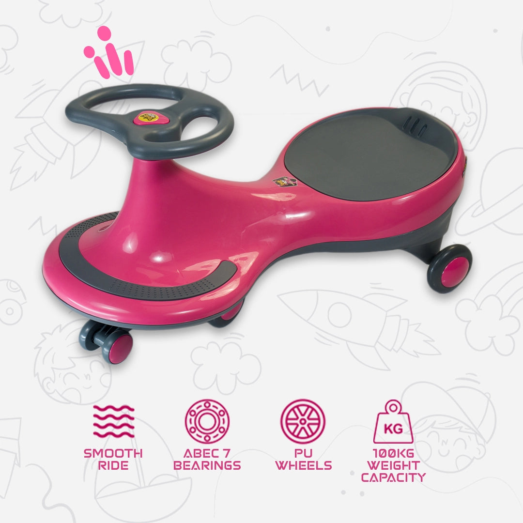 Tygatec Ride On Swing Car for Kids ( Pink Color )