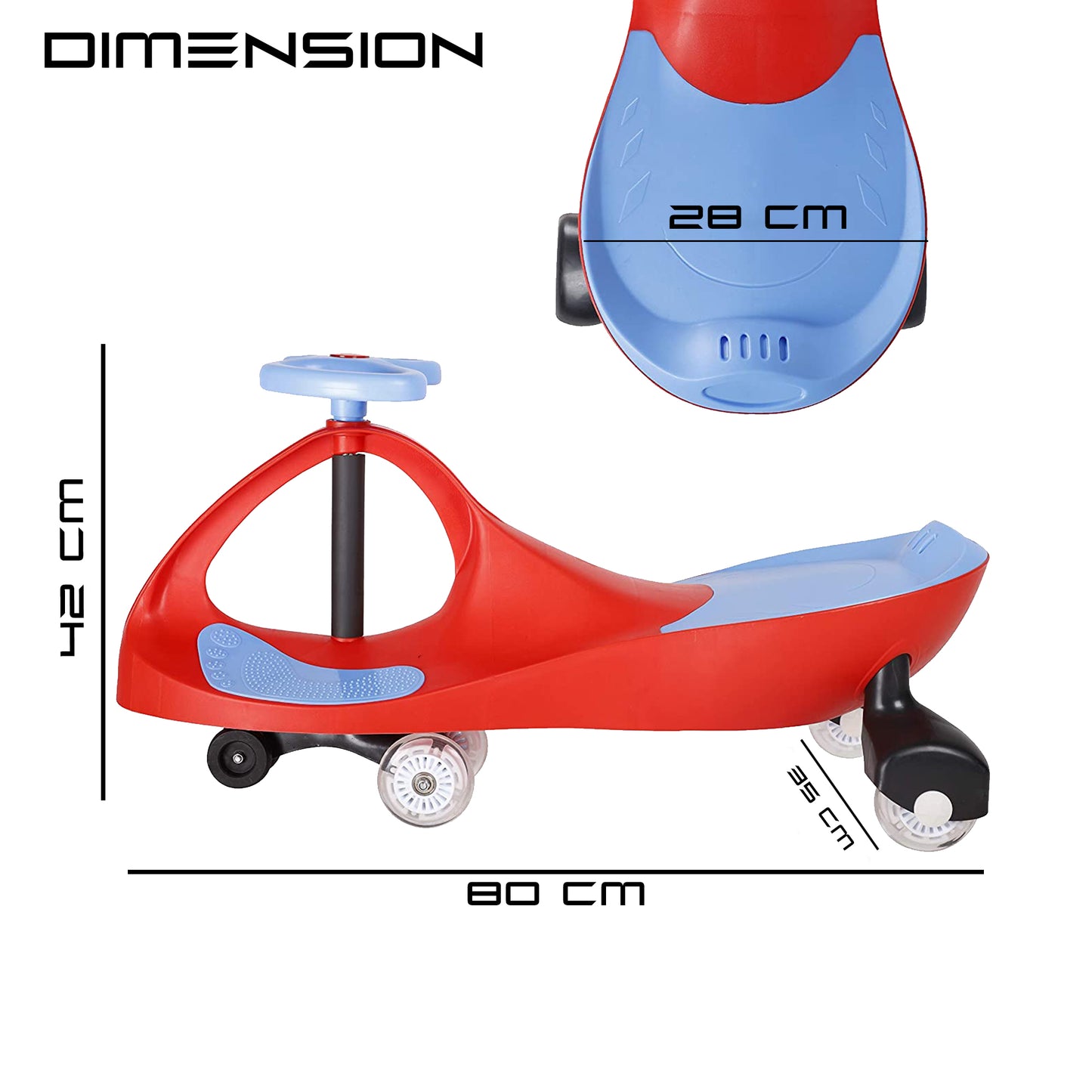 Tygatec Eco Ride-On Swing Car for Kids ( Red Color )