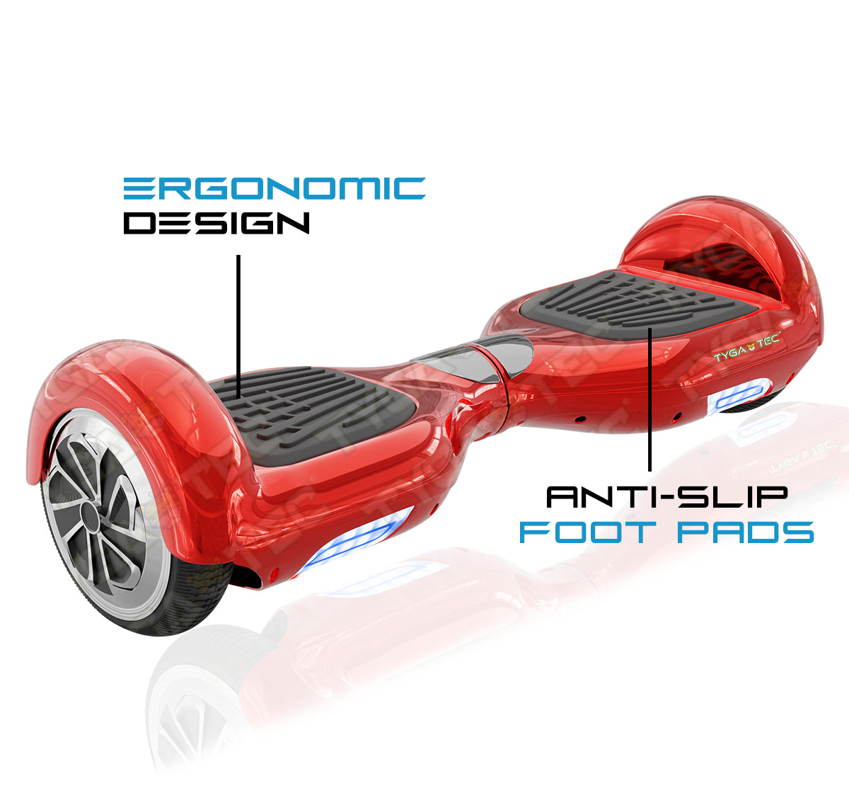Tygatec T1 ECO - Self Balancing Electric Hoverboard (Red Color)