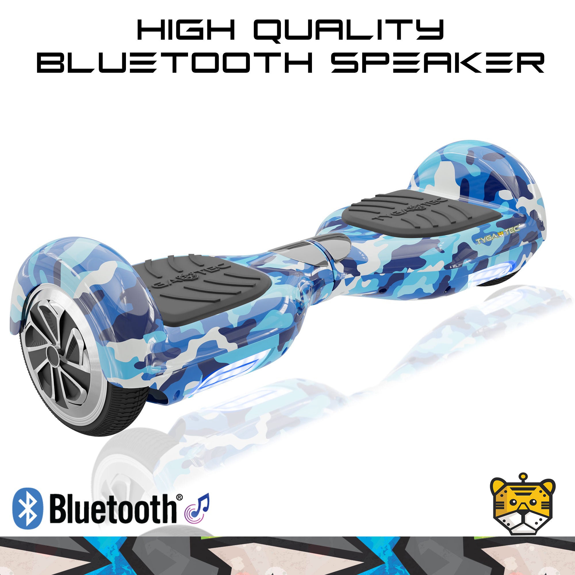 TYGATEC T2 + Auto Balancing Hoverboard App Connectivity - Military Blue